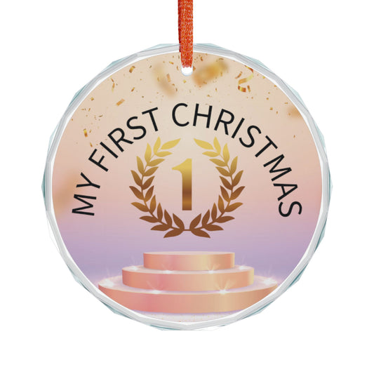 Heart-Shaped Crystal Ornament for Baby's First Christmas/ Holiday