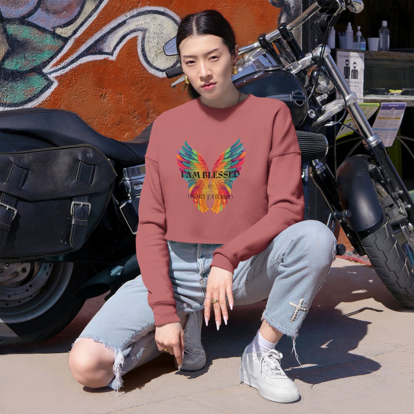 'I Am Blessed' Women's Cropped Sweatshirt/ Women's / Back to school