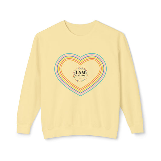 I am beautiful Colorful Rainbow Heart Crewneck Sweatshirt