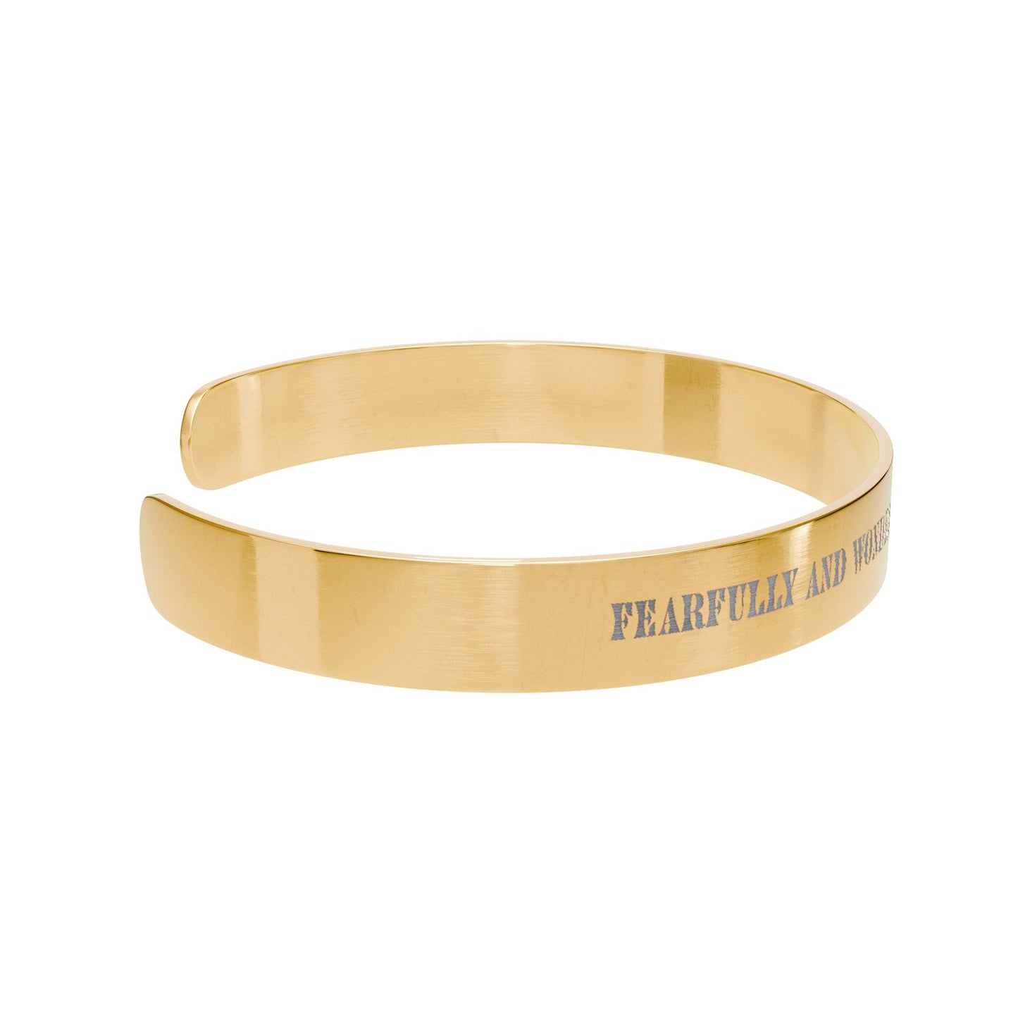 Fearfully and wonderfully made Engraved Cuff Bracelet/ Holiday