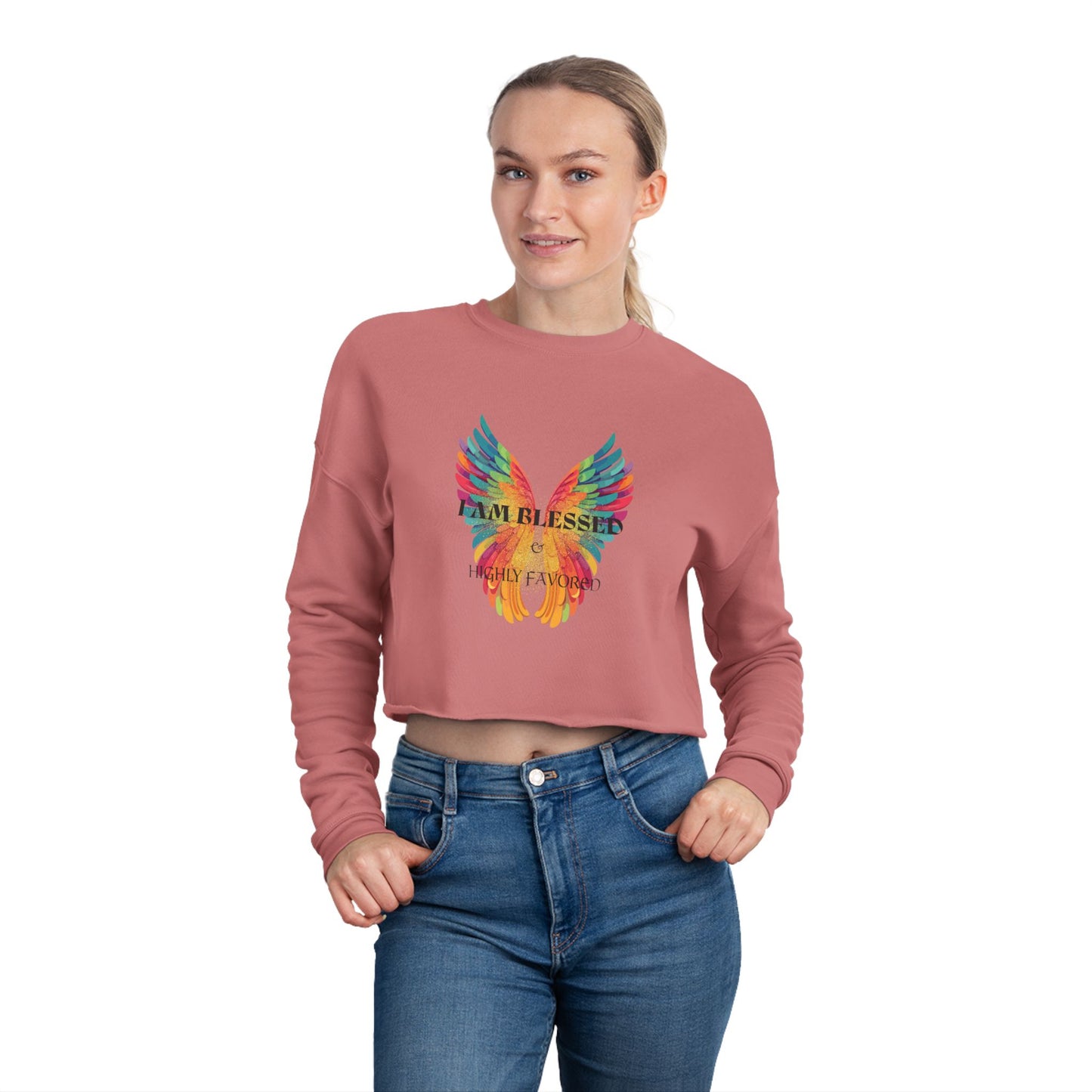 'I Am Blessed' Women's Cropped Sweatshirt/ Women's / Back to school