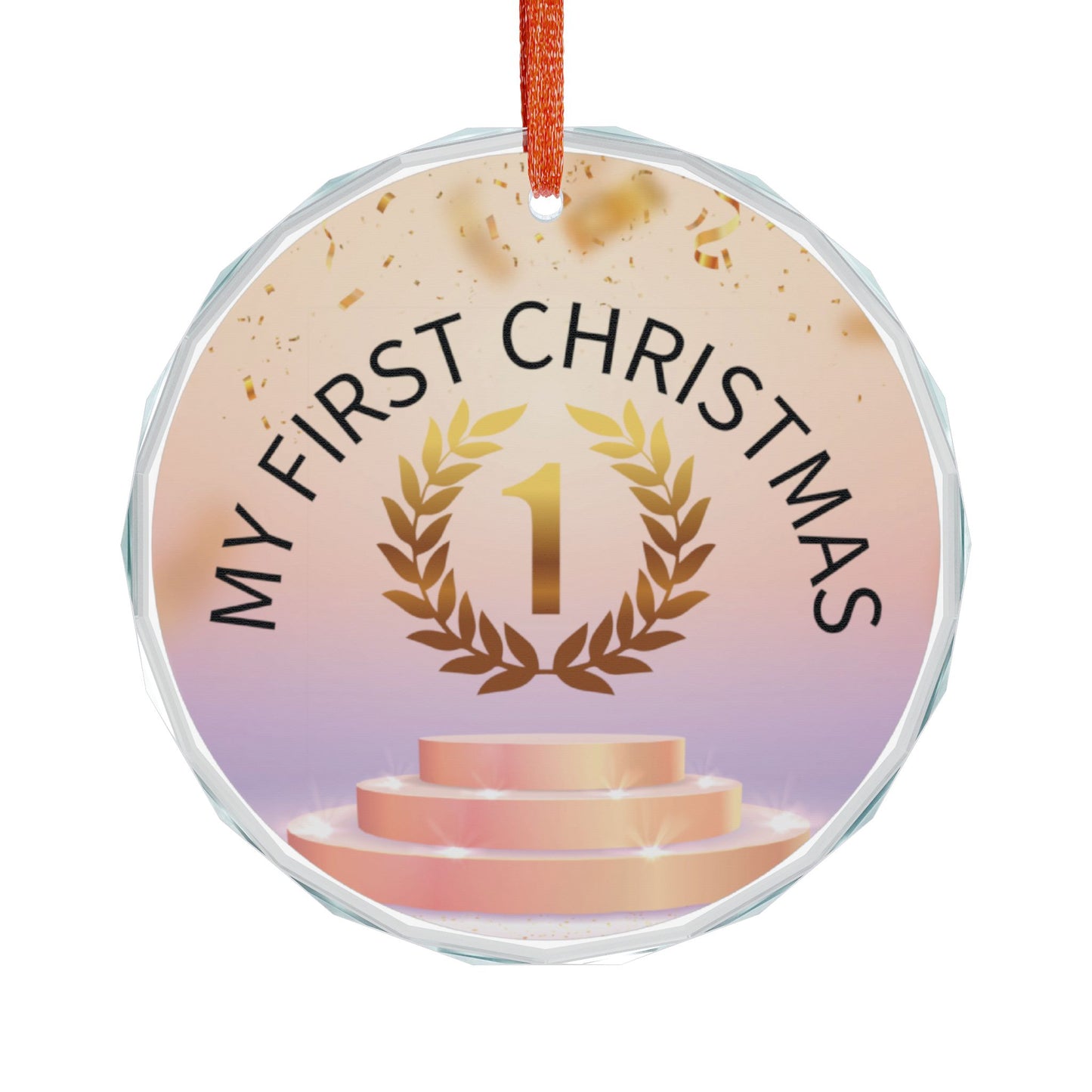 Heart-Shaped Crystal Ornament for Baby's First Christmas/ Holiday