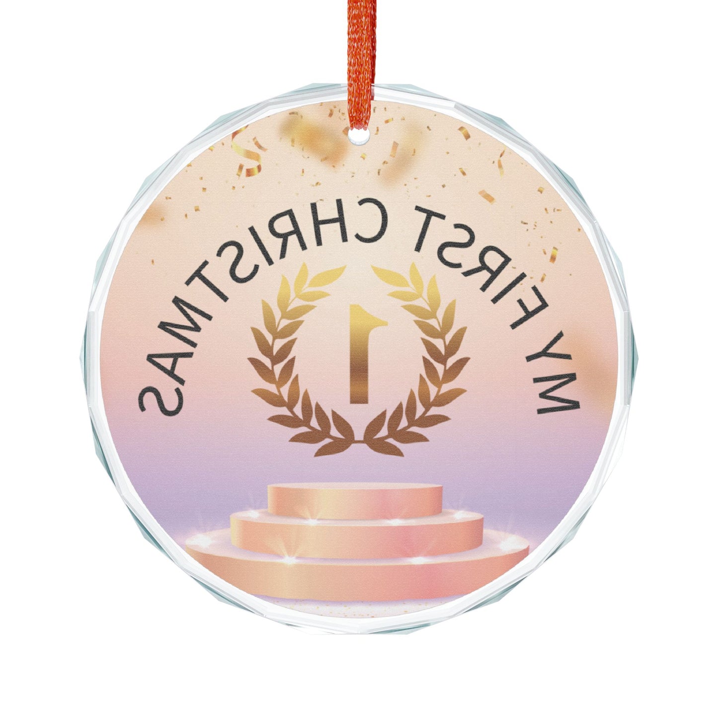 Heart-Shaped Crystal Ornament for Baby's First Christmas/ Holiday