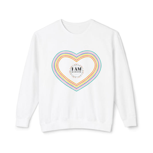 I am beautiful Colorful Rainbow Heart Crewneck Sweatshirt
