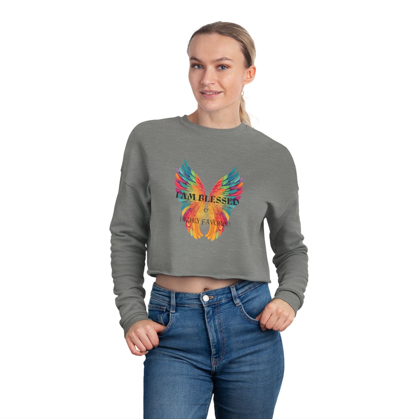 'I Am Blessed' Women's Cropped Sweatshirt/ Women's / Back to school