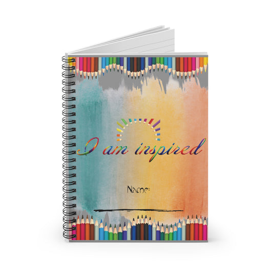 I AM inspired Journal - Spiral Notebook/ Back to school